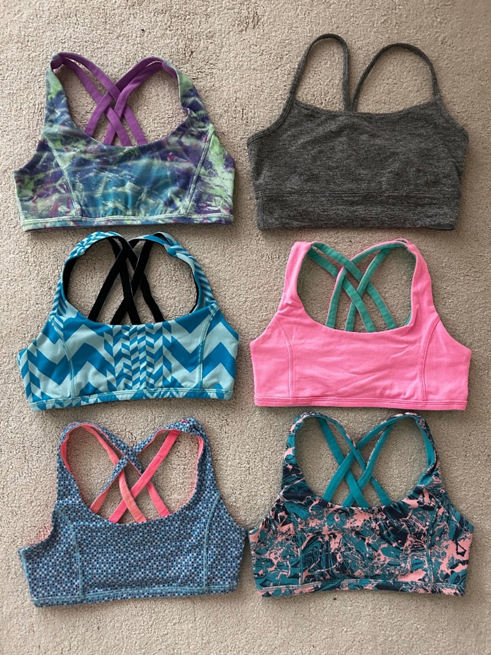 Six Ivivva by Lululemon reversible bras size 12